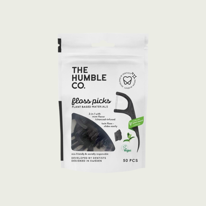 The Humble Co Charcoal Dental Floss Picks
