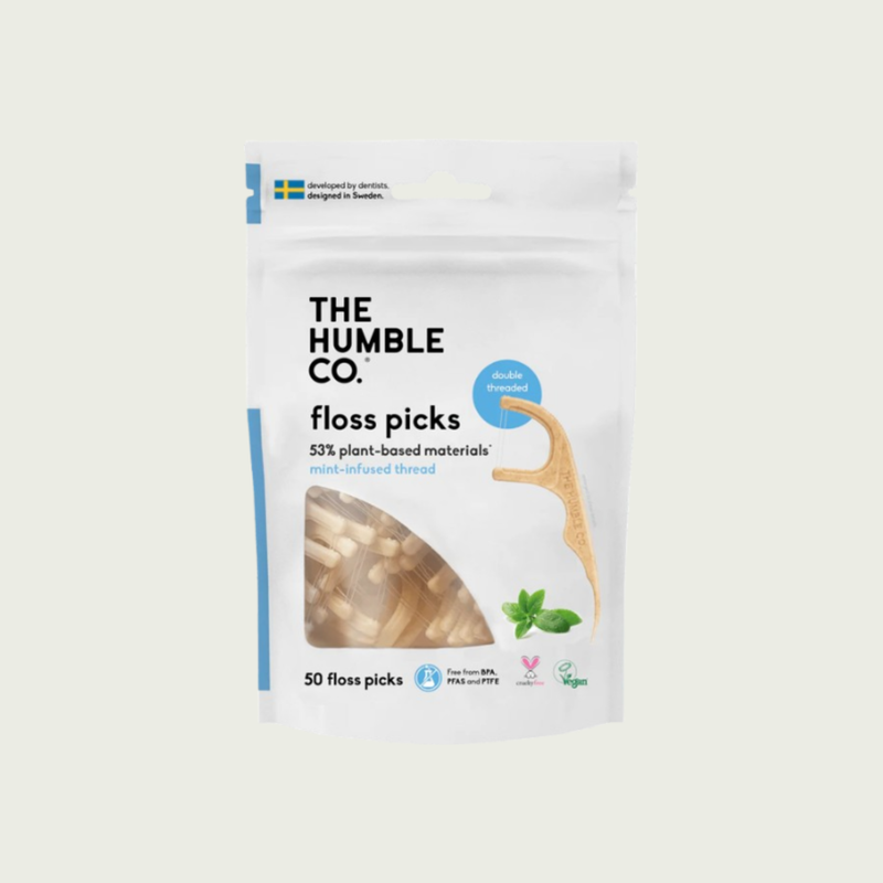 The Humble Co Mint Dental Floss Picks (double threaded)