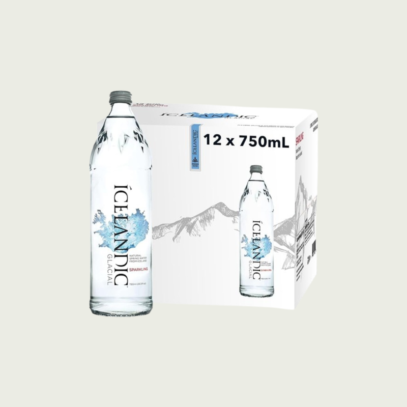 Icelandic Glacial Sparkling Natural Spring Water 750ml - Box of 12 Bottles