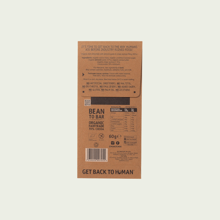 Hu Almond Butter & Crispy Quinoa Dark Chocolate Bar