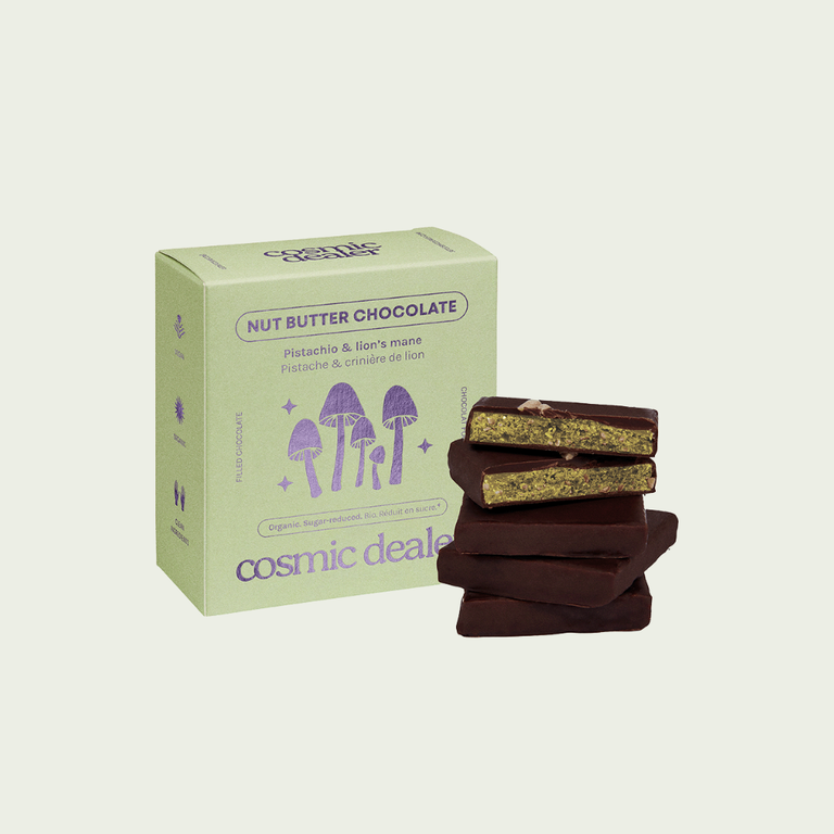 Cosmic Dealer Pistachio & Lion’s Mane Functional Chocolate Squares