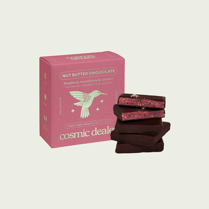 Cosmic Dealer Raspberry & Macadamia Nut Butter Chocolate Square