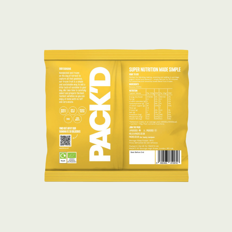 Pack’D Organic Ripe & Sliced Bananas