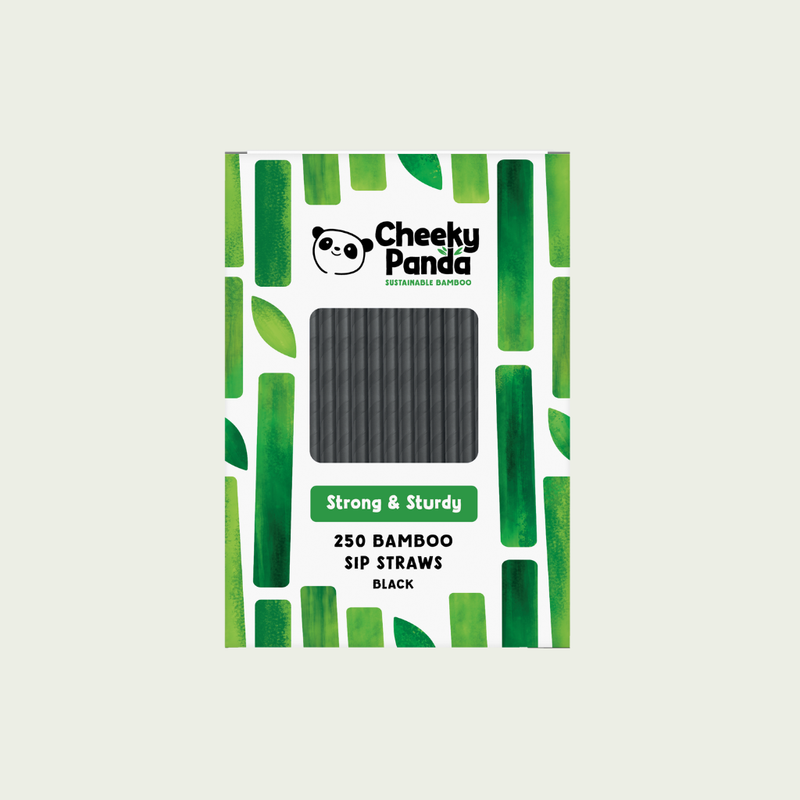 Cheeky Panda Black Bamboo Paper Sip Straws