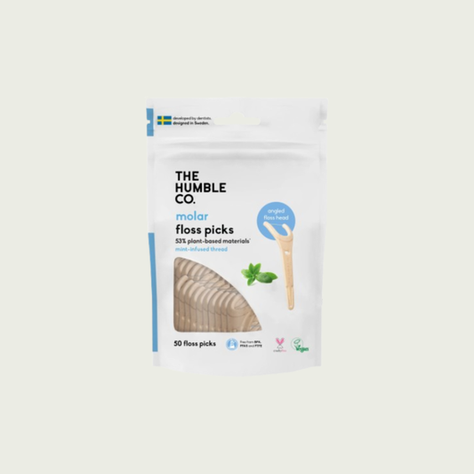 The Humble Co Mint Dental Grip Floss Picks (angled floss head)